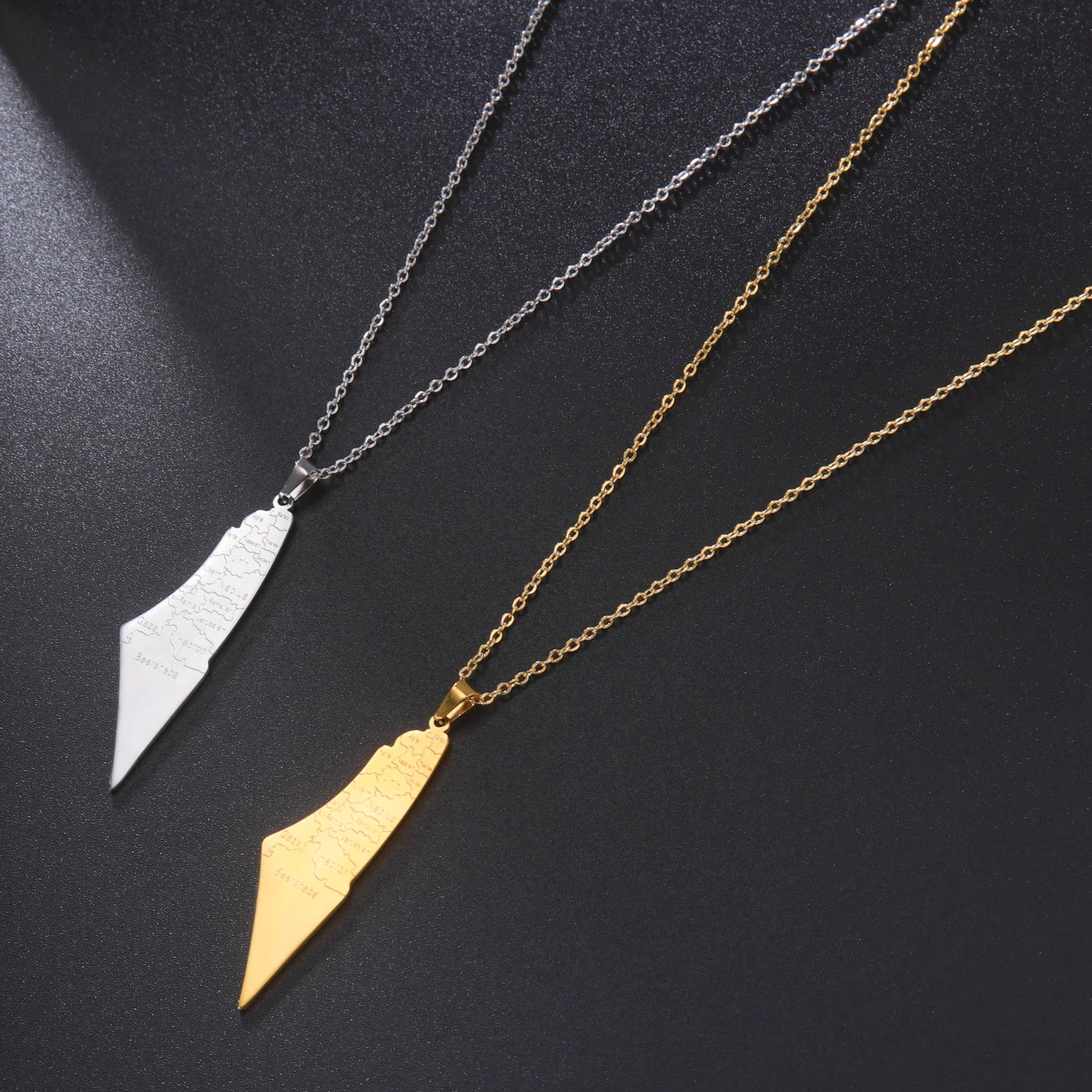 Palestine map necklace